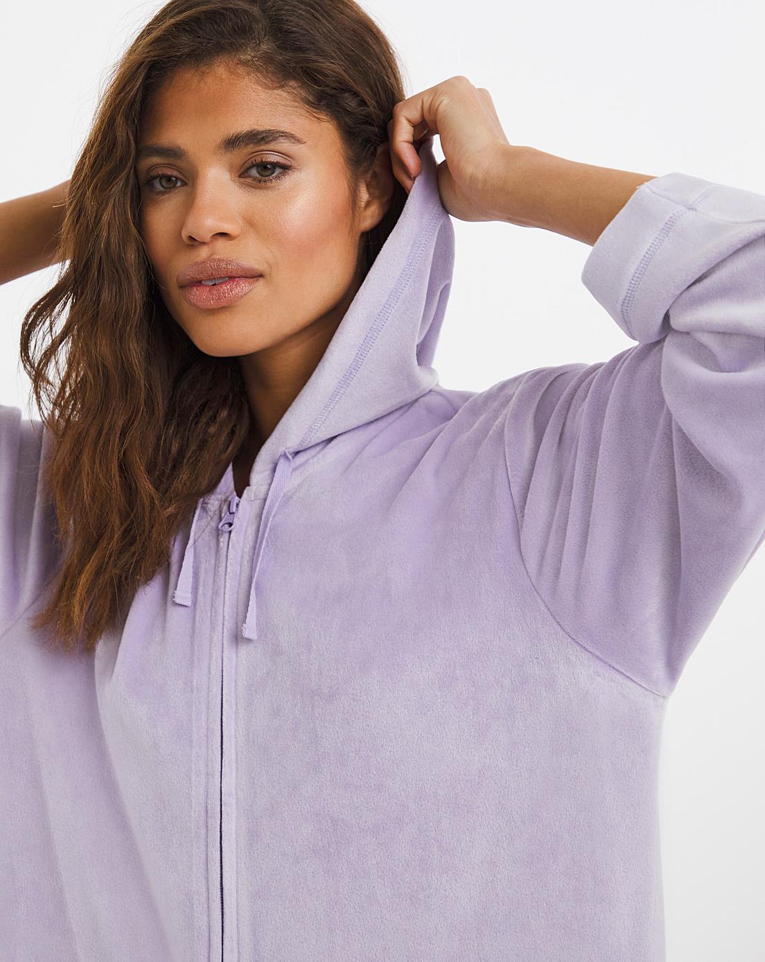 pretty secrets velour zip gown