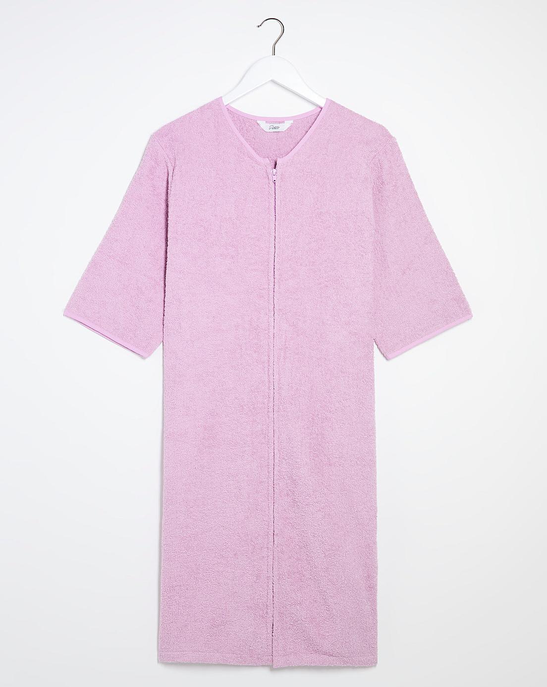 pretty secrets towelling zip gown