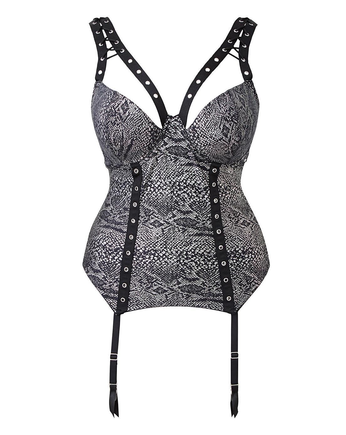 Figleaves Curve Snake Print Basque | Crazy Clearance