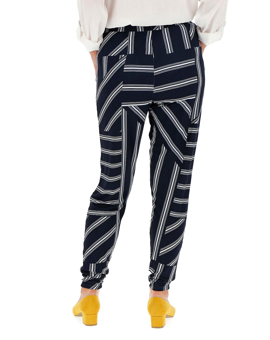 Petite Print Jersey Tapered Trousers | Ambrose Wilson