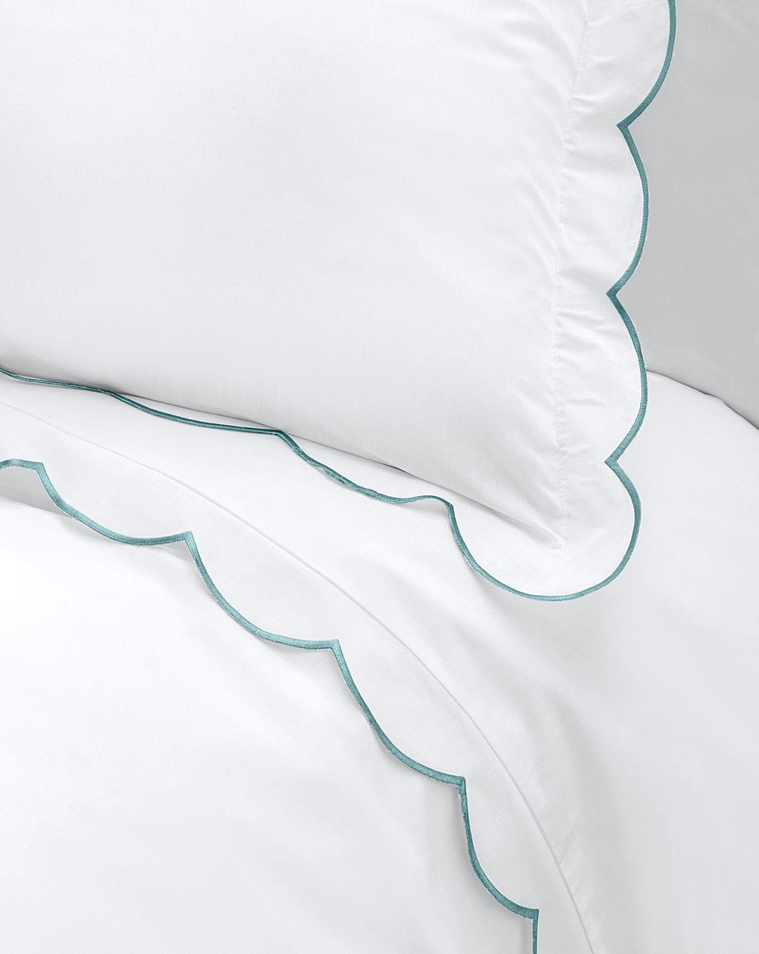 Embroidered Scalloped Trim Duvet Cover Home Beauty & Gift Shop