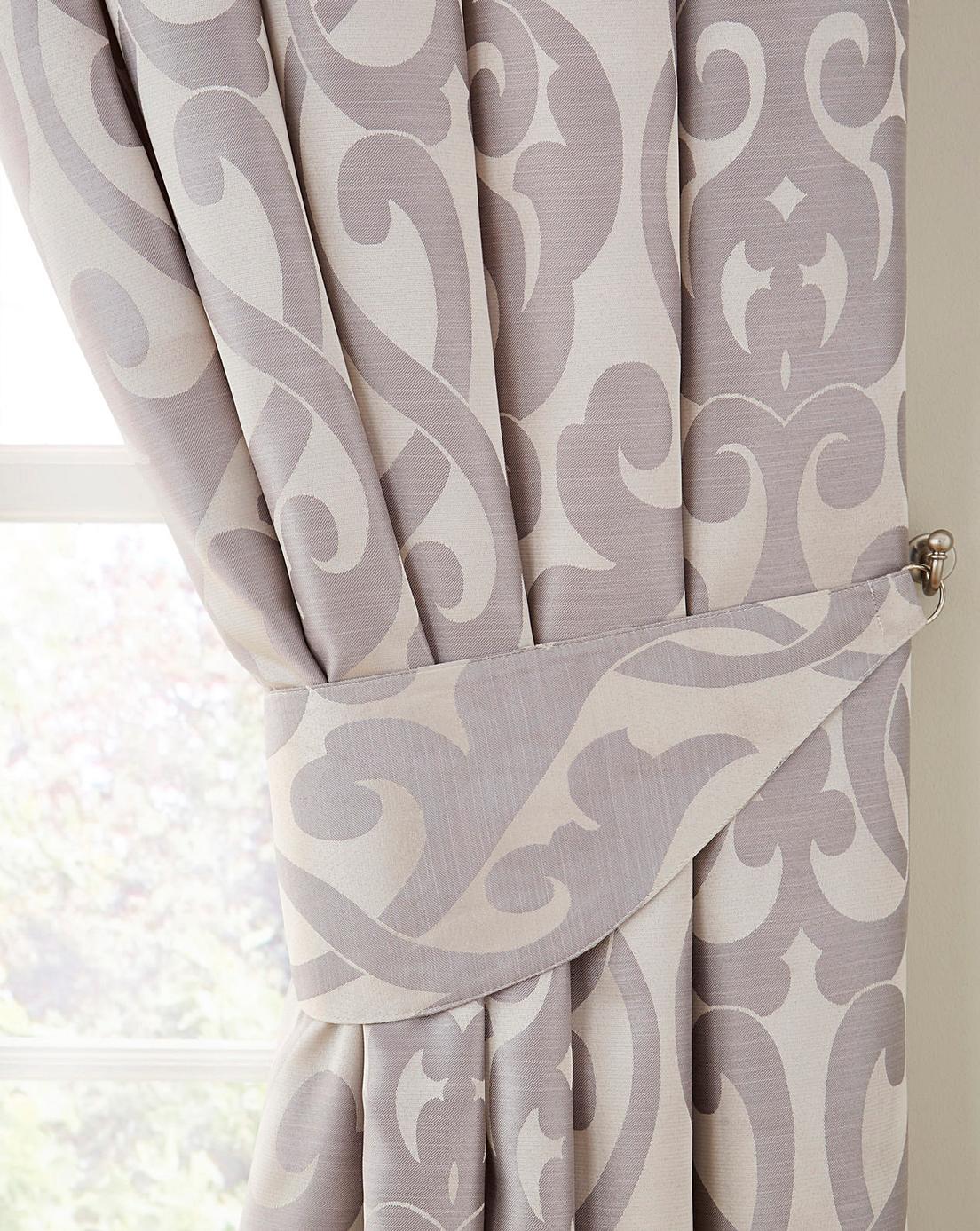 Thea Jacquard Lined Pencil Pleat Curtain J D Williams