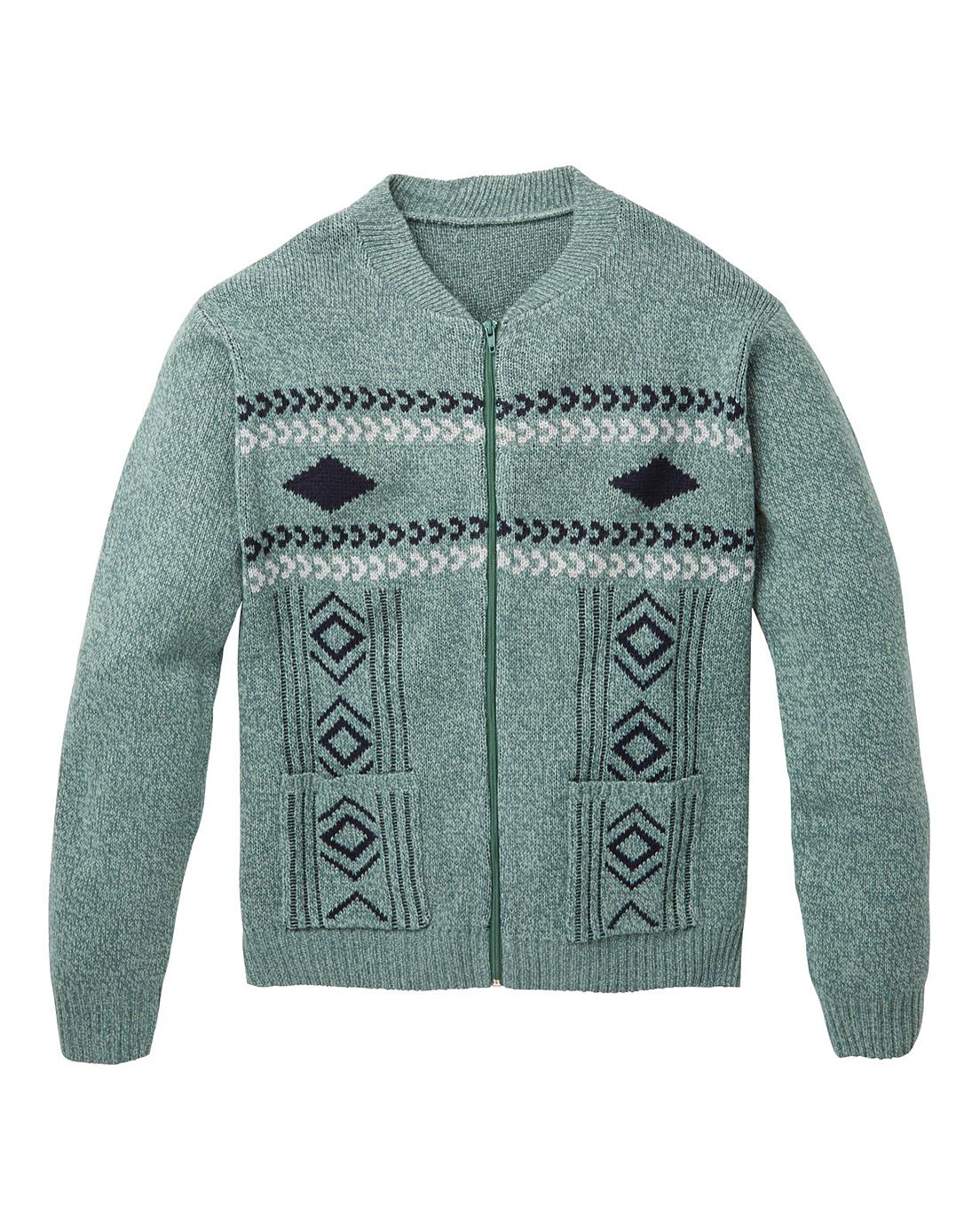 Premier Man Jacquard Zipper Cardigan R J D Williams