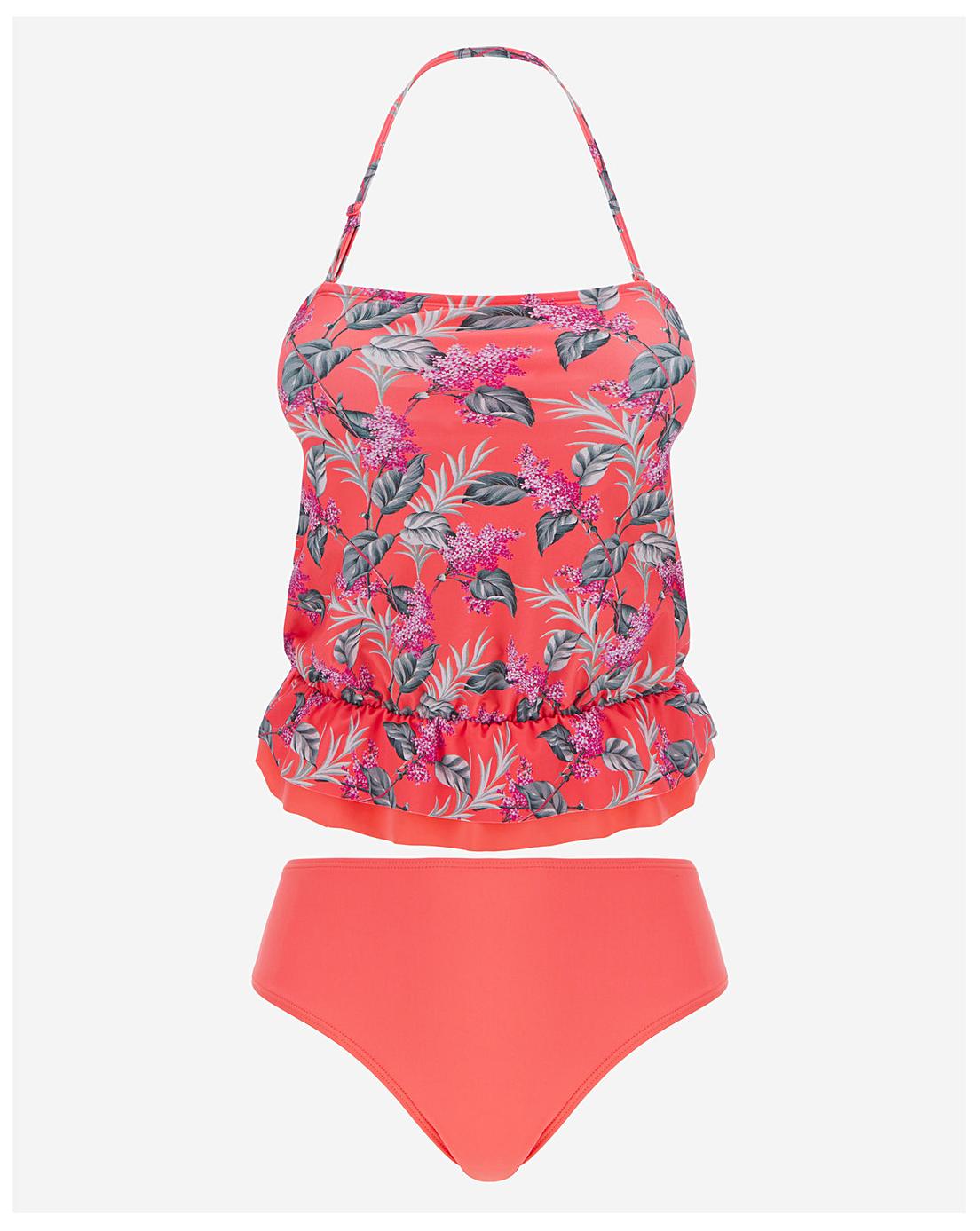 Tropical Blouson Tankini Set Simply Be