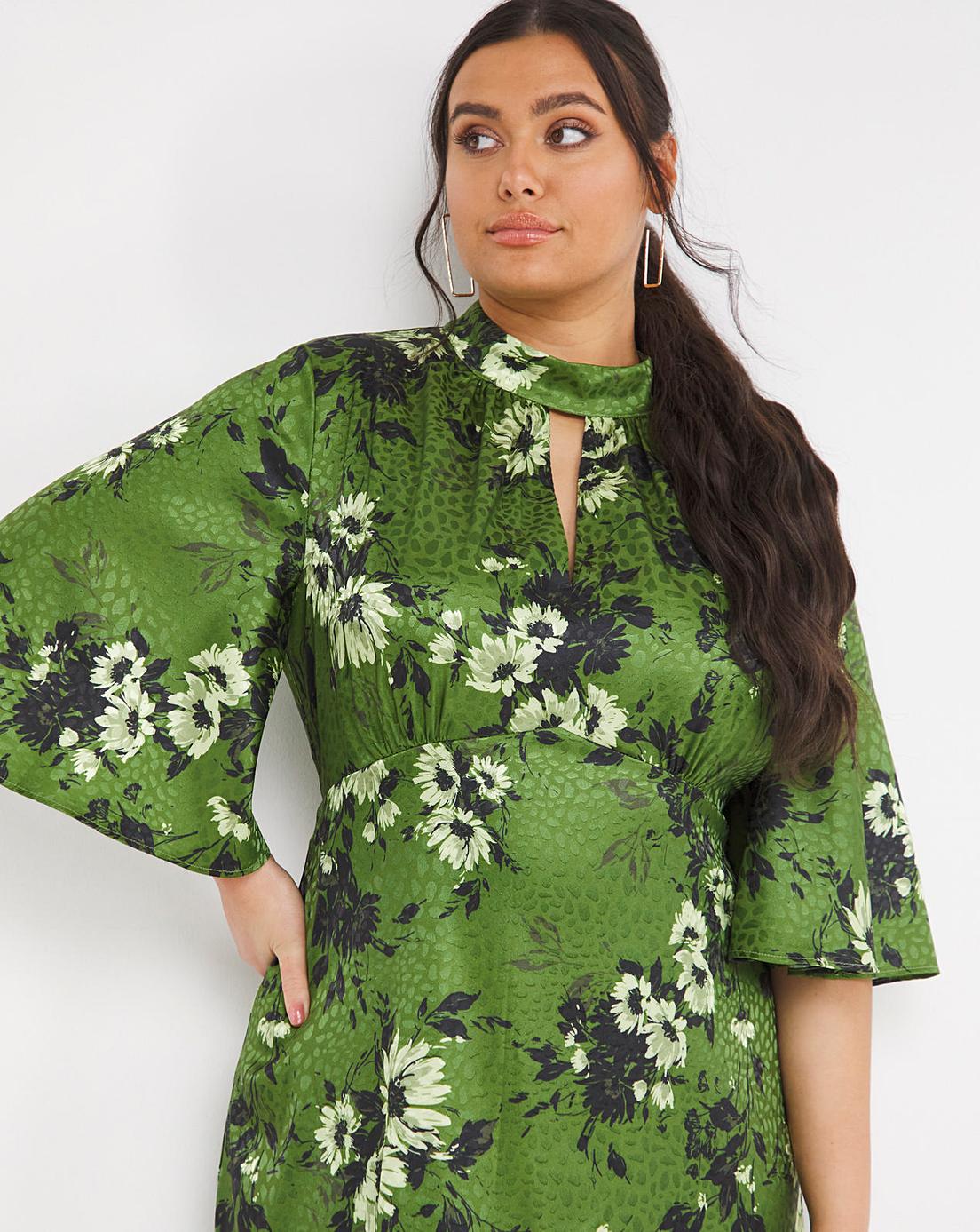 Joanna Hope Satin Keyhole Dress Simply Be