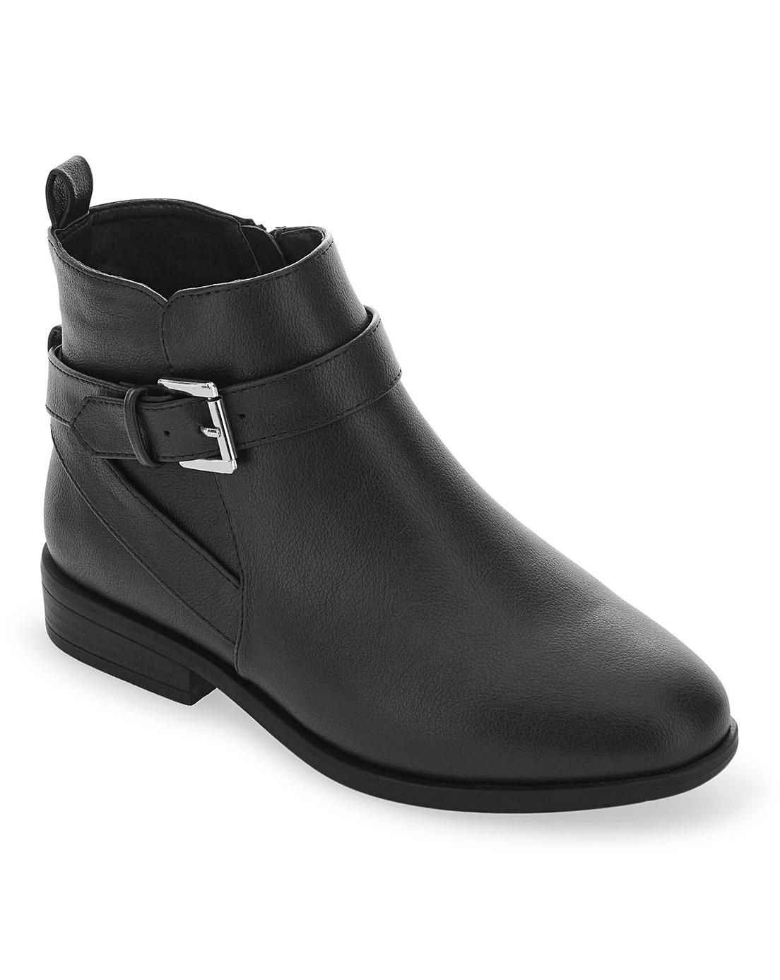 Buckle Detail Ankle Boots EEEEE Fit | Marisota