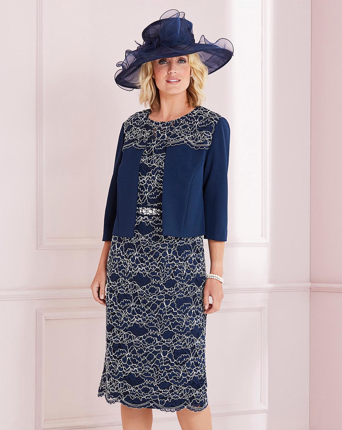 Jacket Oxendales Nightingales Navy Lace Dress And Jacket Navy Lace Cornelli  Jacket