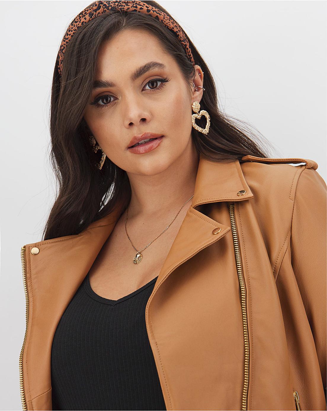 Joanna Hope Fashion Stud Leather Jacket | Simply Be