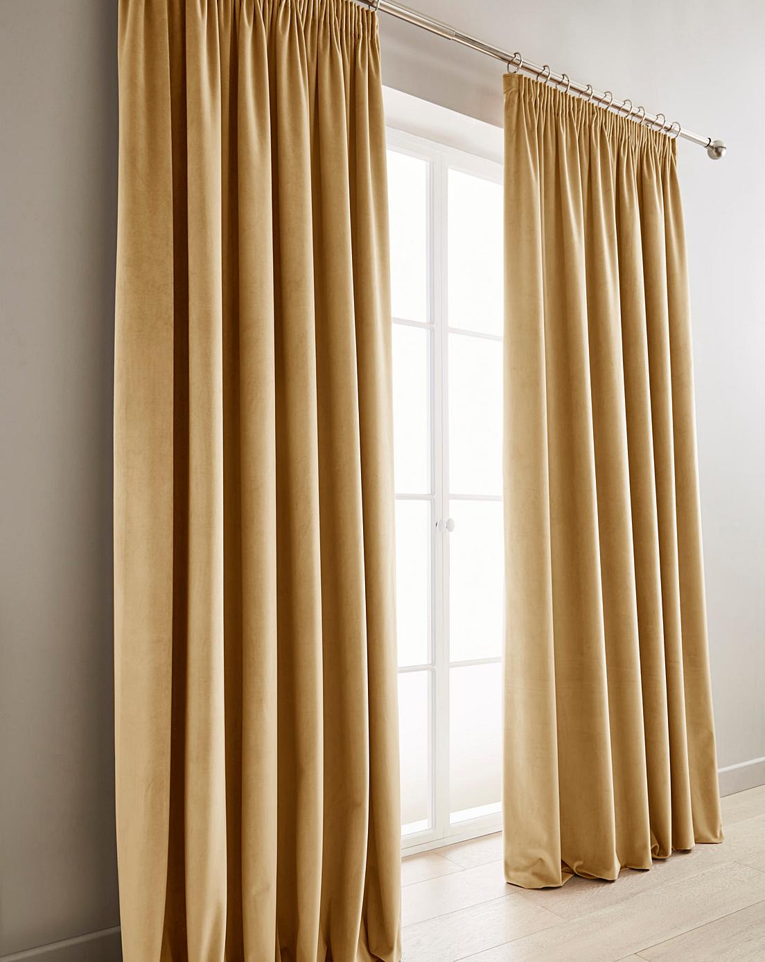 Luxury Velour Pencil Pleat Curtains J D Williams