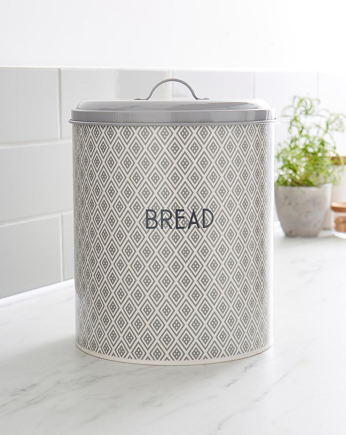 Grey Geo Bread Bin Simply Be
