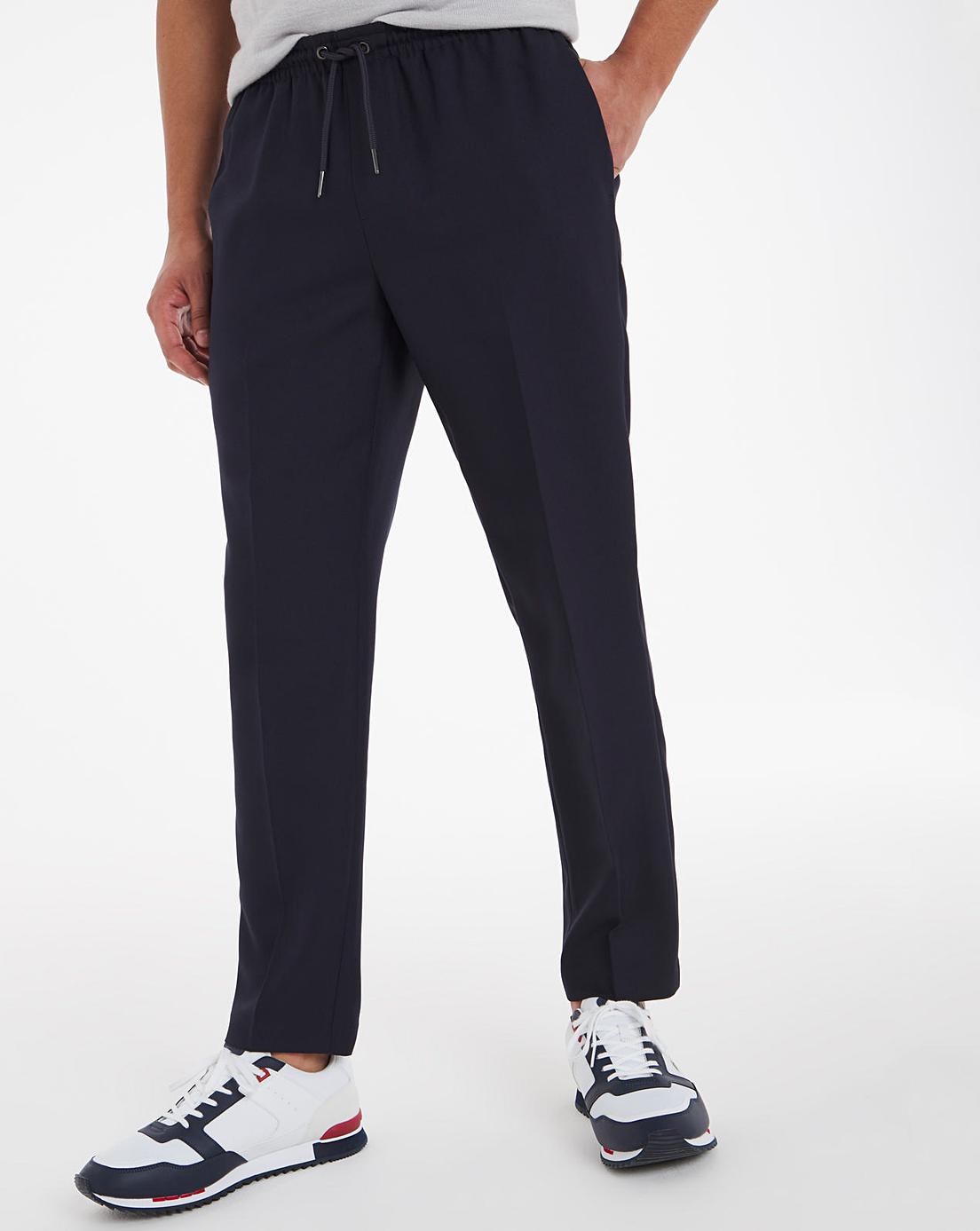Navy Elasticated Jogger Trousers | Premier Man