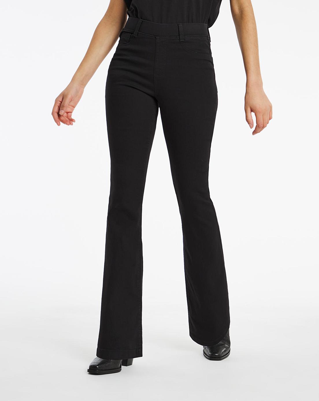 Erin Black Pull On Bootcut Jeggings | Oxendales