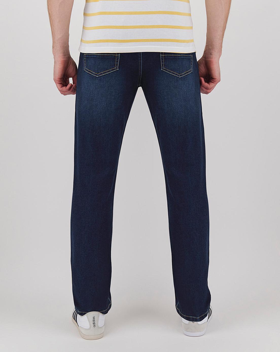 Darkwash Straight Fit Stretch Jeans Jacamo
