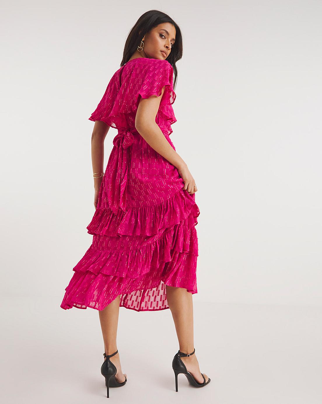Joanna Hope Pink Dobby Maxi Dress | Premier Man