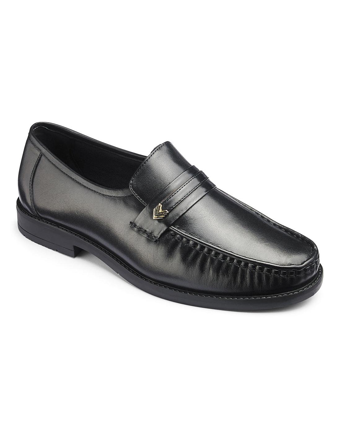 Leather Slip On Shoes Wide Fit Premier Man