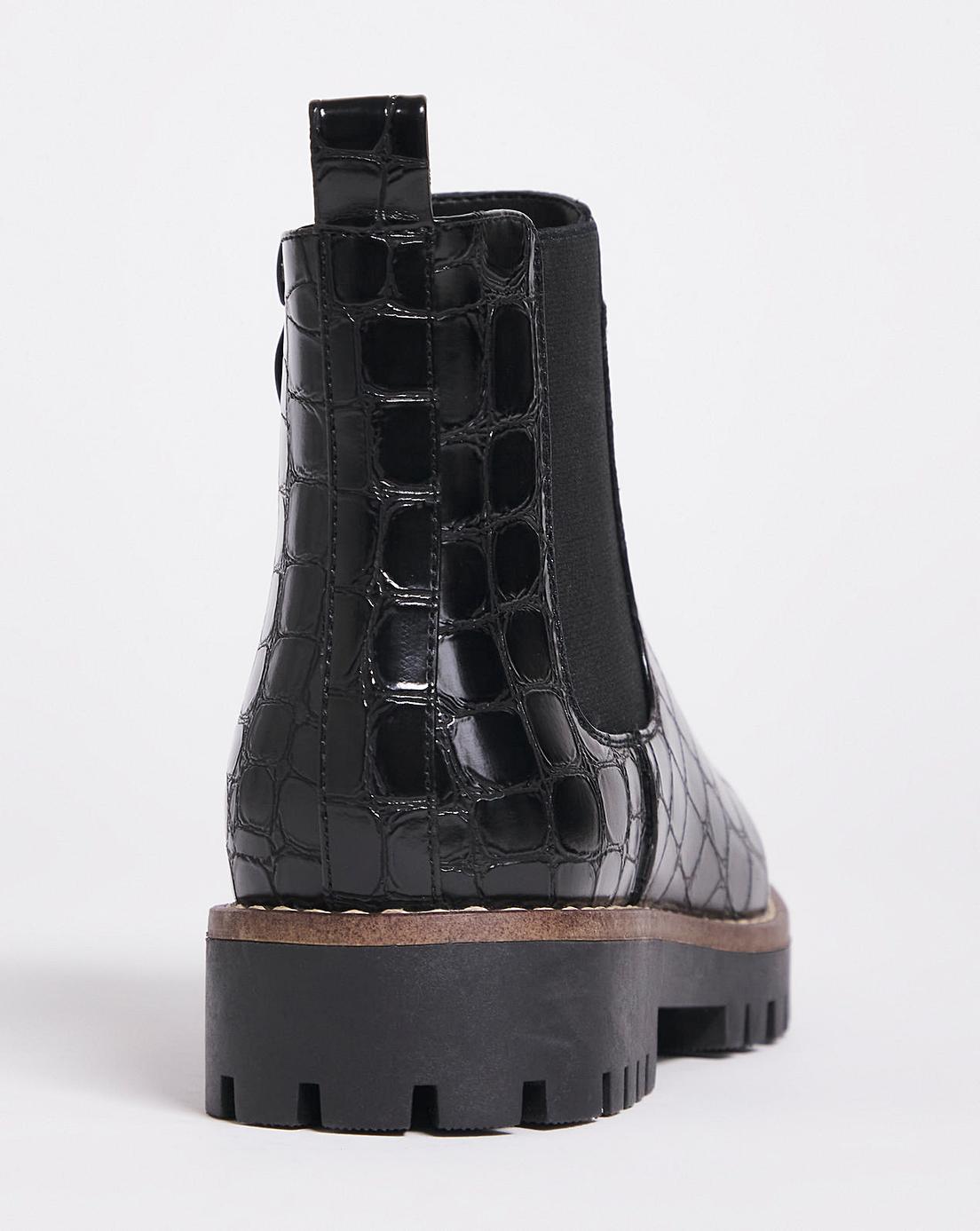 mock croc chelsea boots