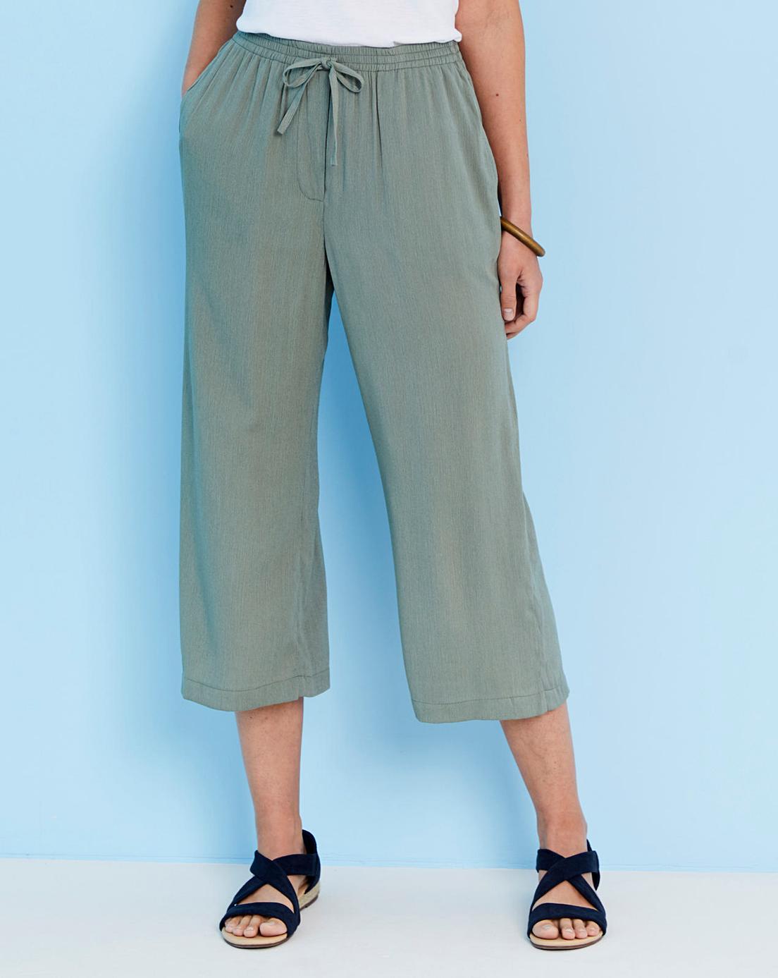 Julipa Cropped Crinkle Trousers J D Williams