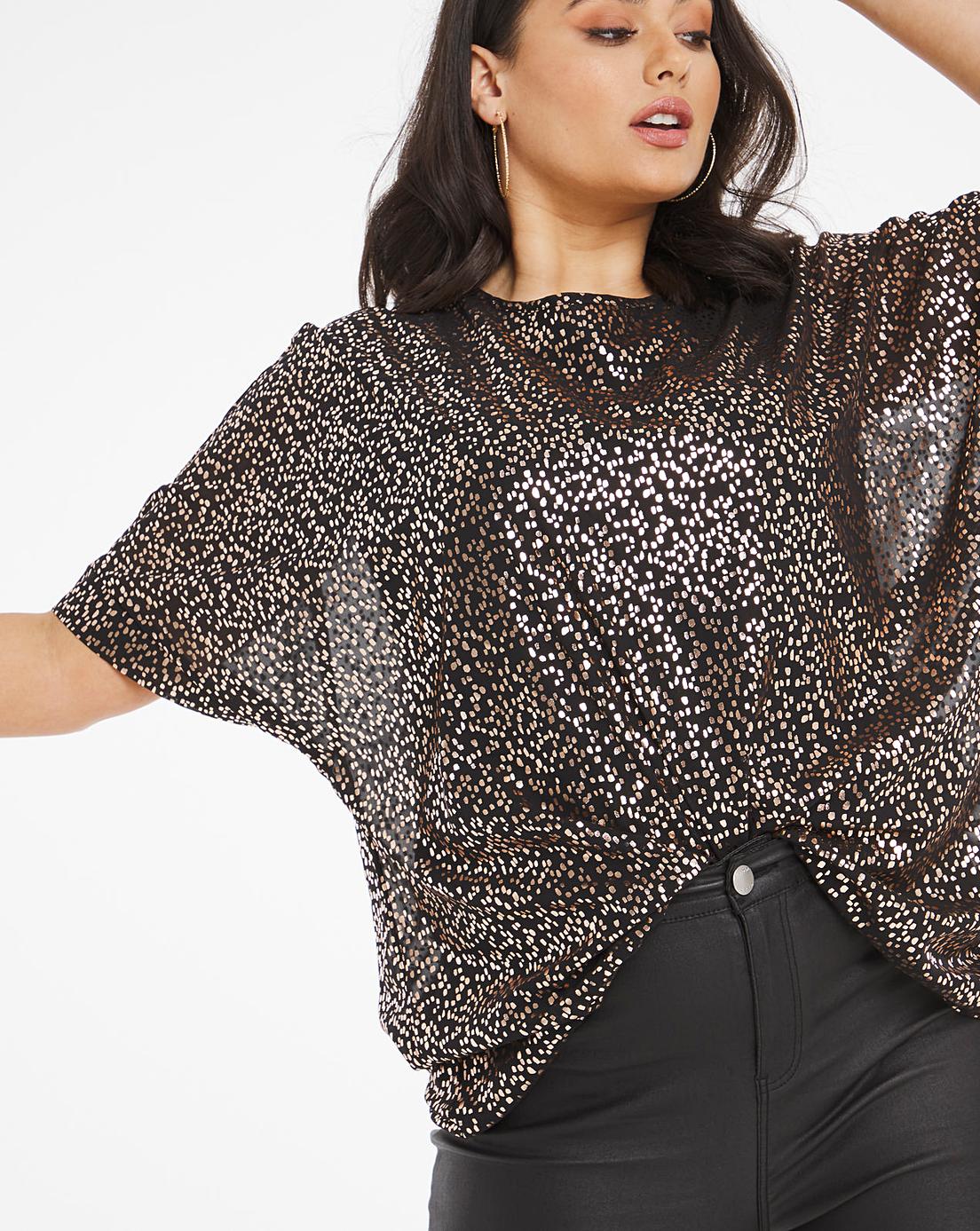 Copper Foil Print Relaxed Fit Blouse | Fashion World