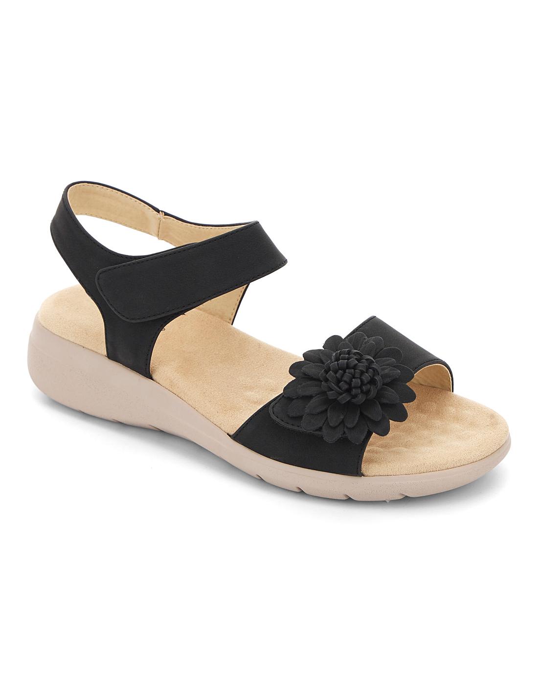 Cushion Walk Flower Sandals EEE Fit | J D Williams