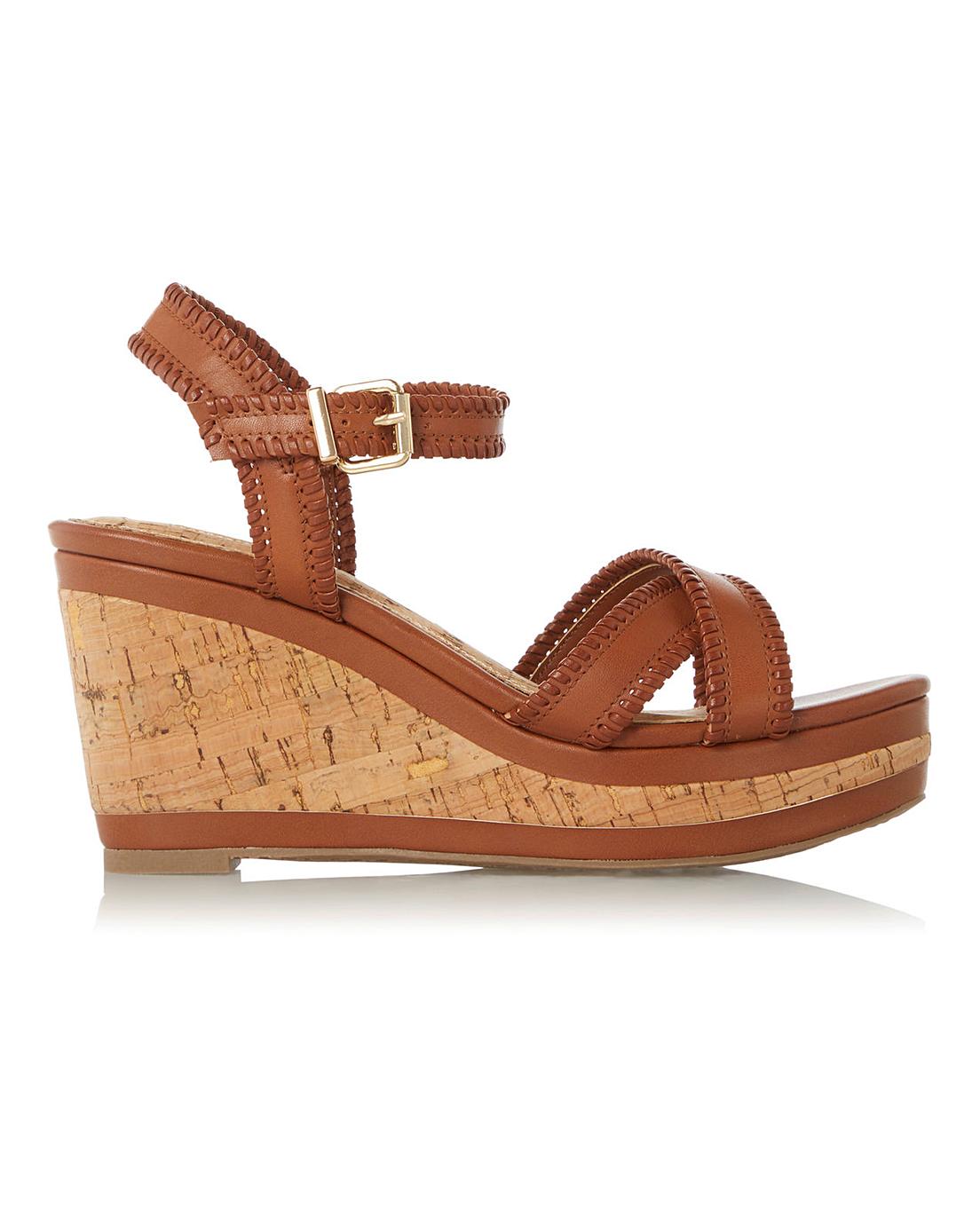 Dune Karm Cork Wedge Sandals D Fit | Simply Be