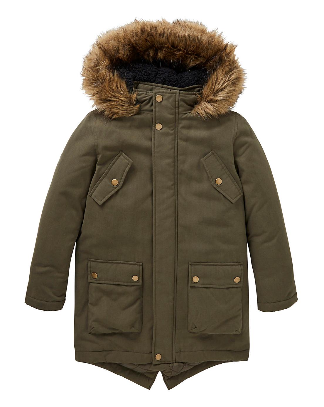 Boys Khaki Parka Coat Ambrose Wilson