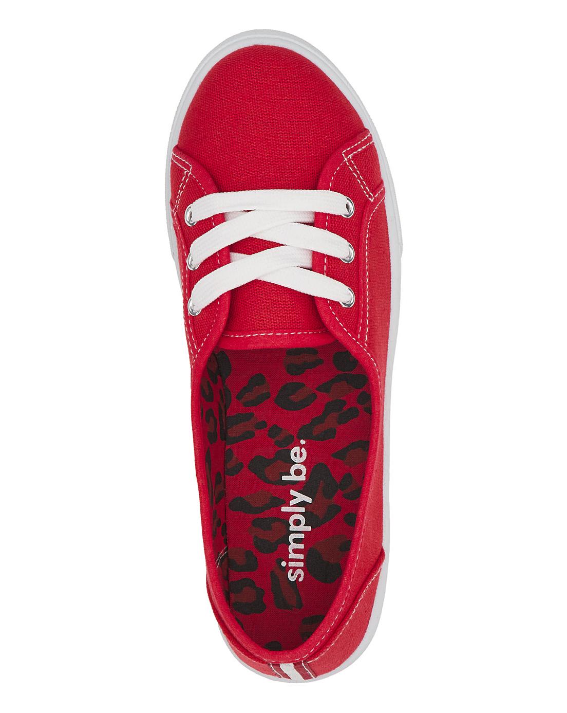 Classic Lace Up Plimsolls Wide Fit Simply Be