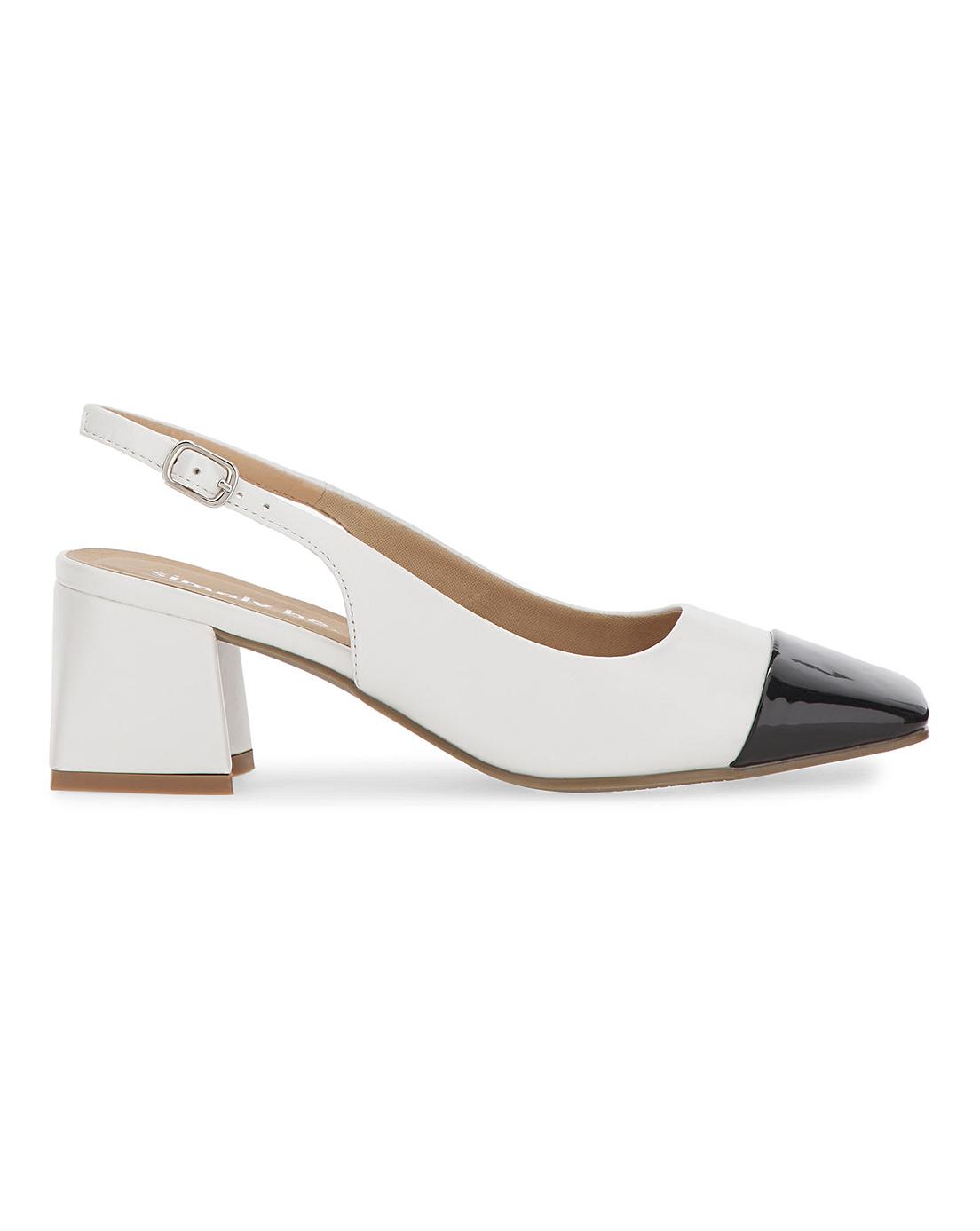 Square Toe Court Shoes Extra Wide Fit | Simply Be