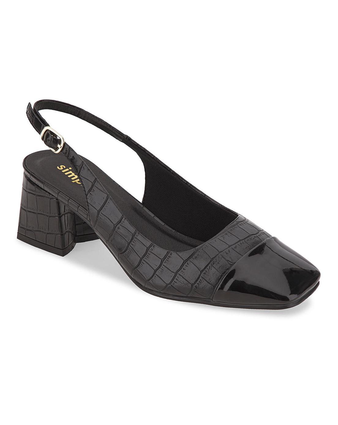 Square Toe Court Shoes Extra Wide Fit Simply Be