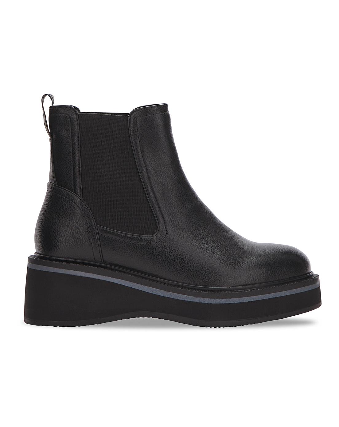 smart flat black ankle boots