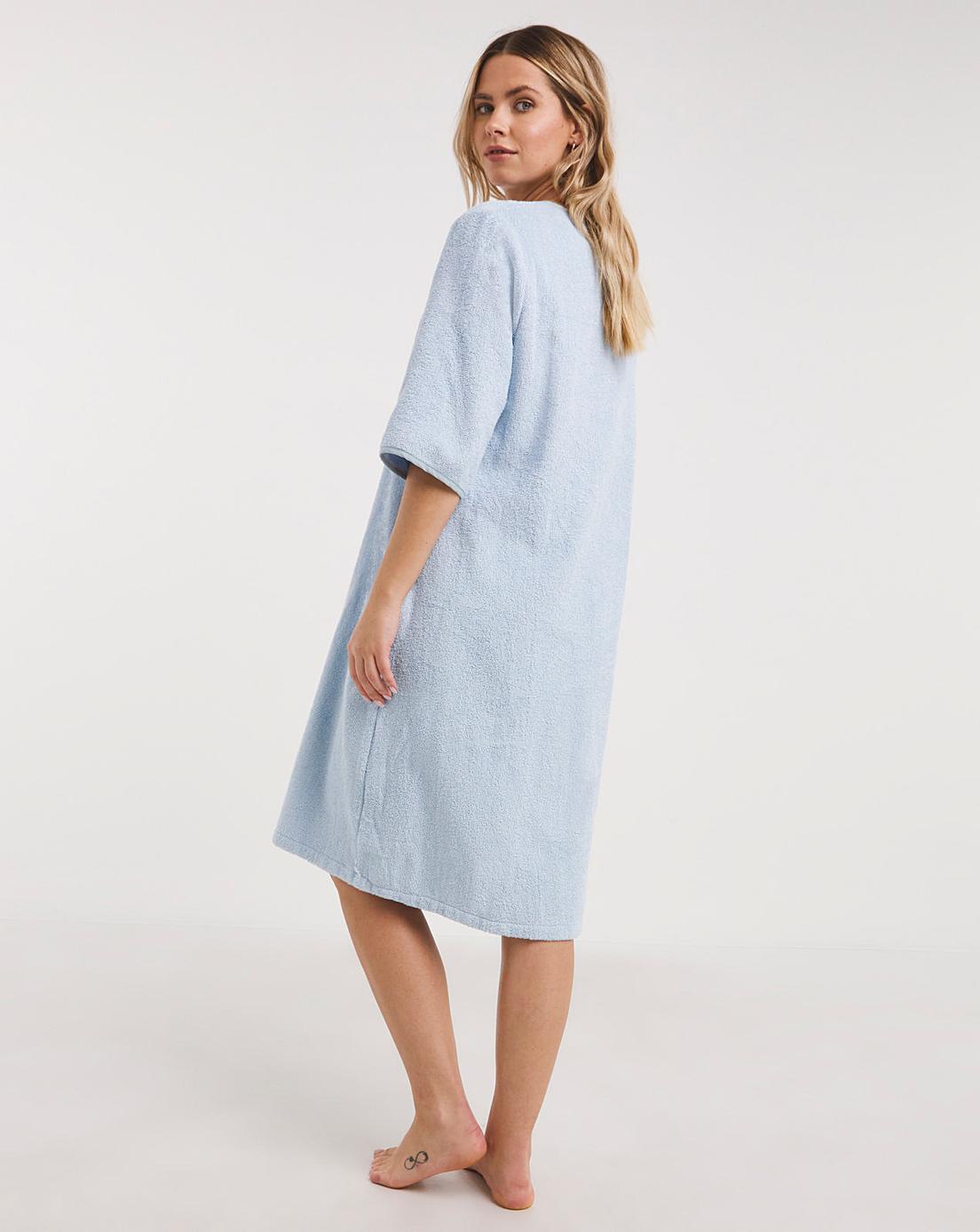 pretty secrets towelling zip gown