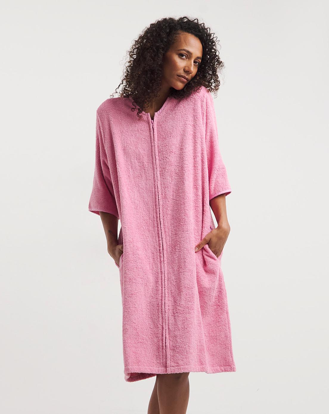 Pretty Secrets Cotton Towelling Zip Gown | J D Williams