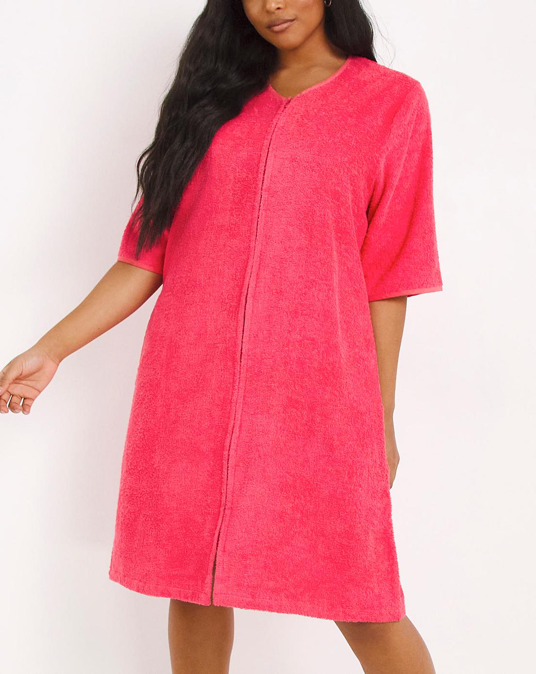 pretty secrets towelling zip gown