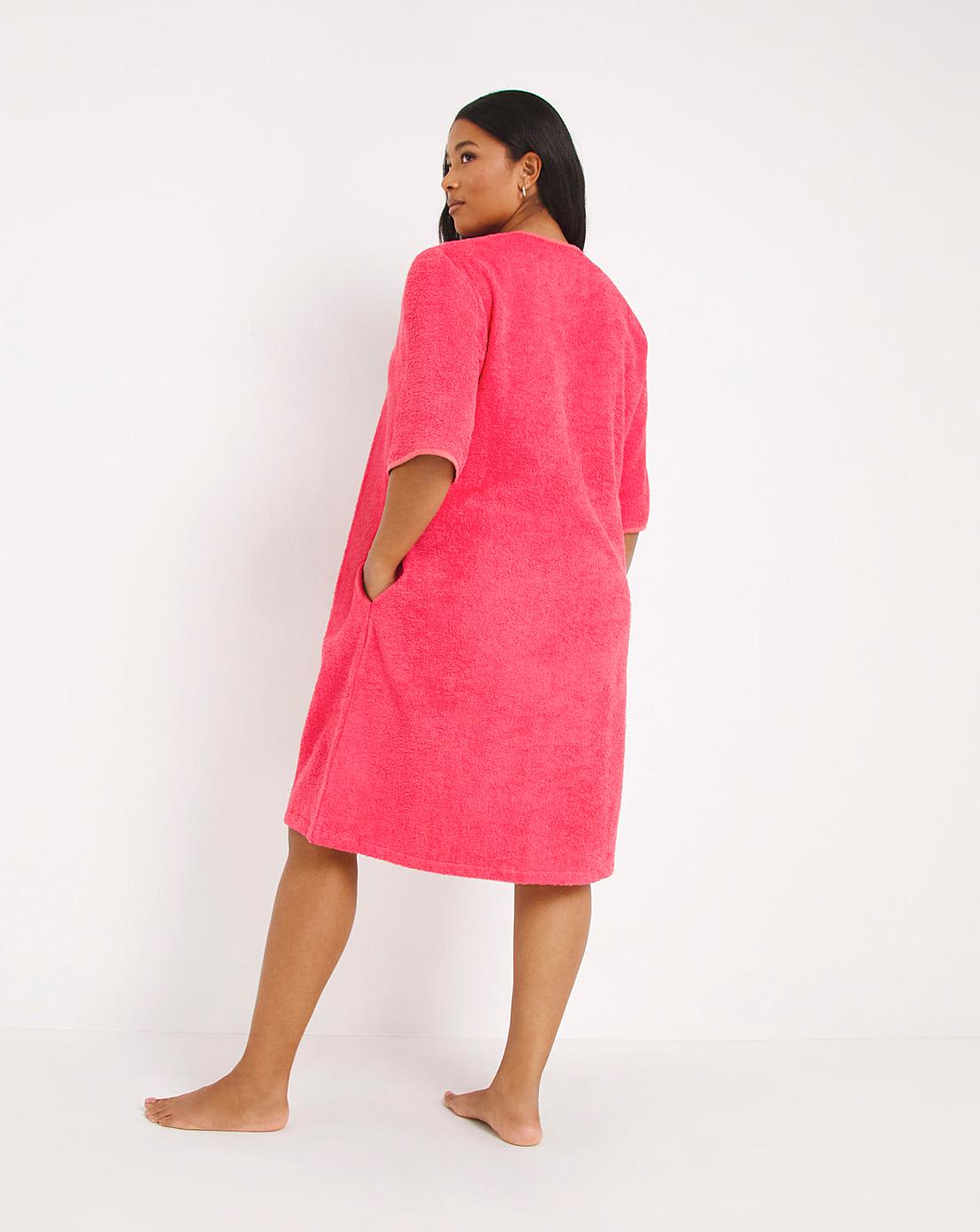 pretty secrets towelling zip gown