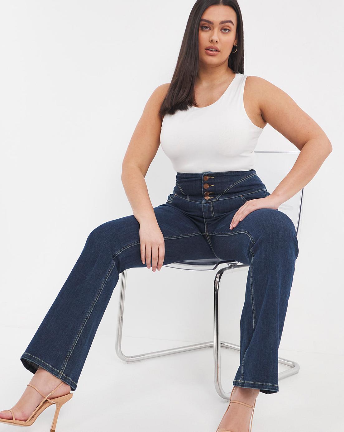 Corset Booty Shaper Blue Bootcut Jean Simply Be 1475