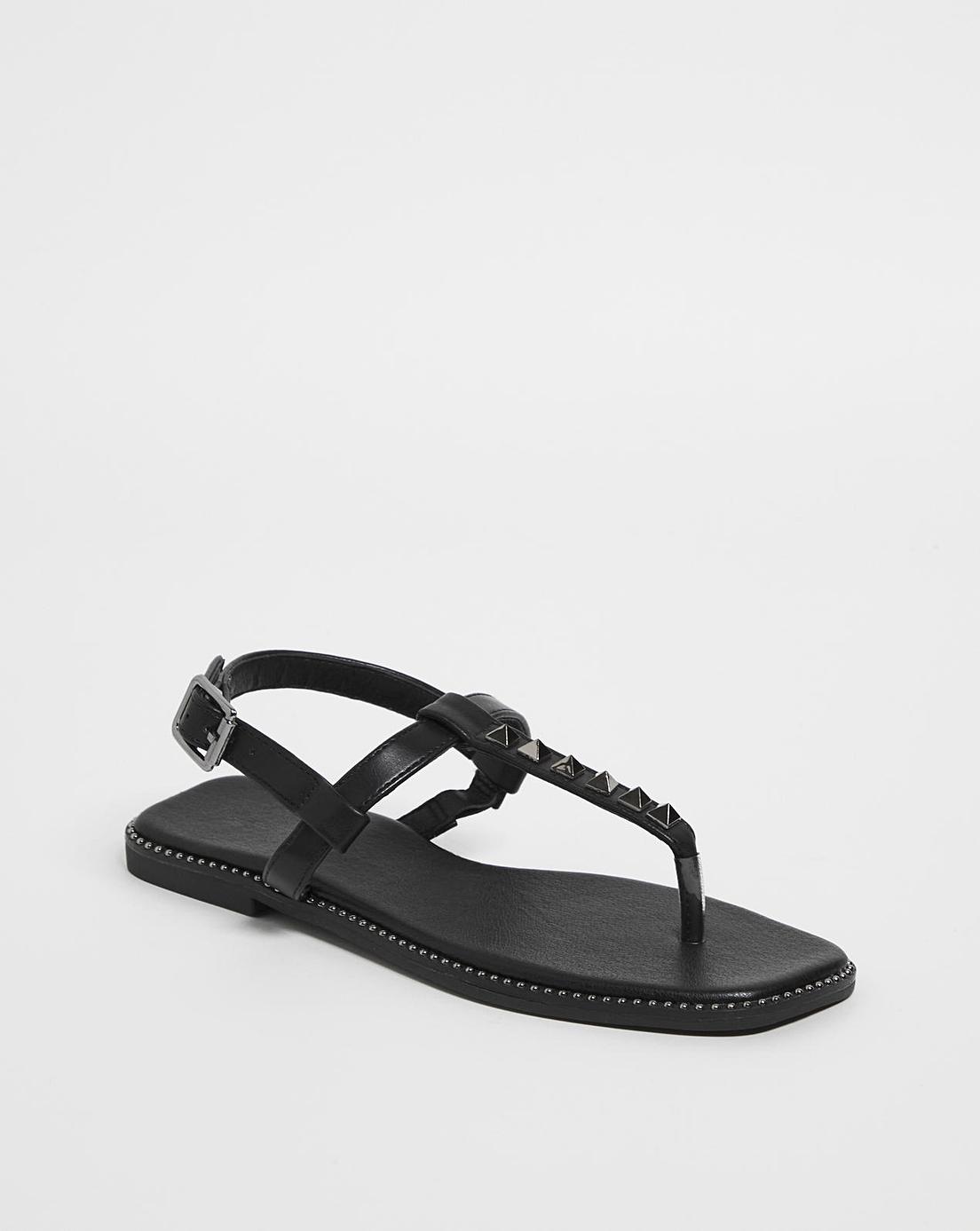 T Bar Classic Flat Sandal Ex Wide Fit | Oxendales