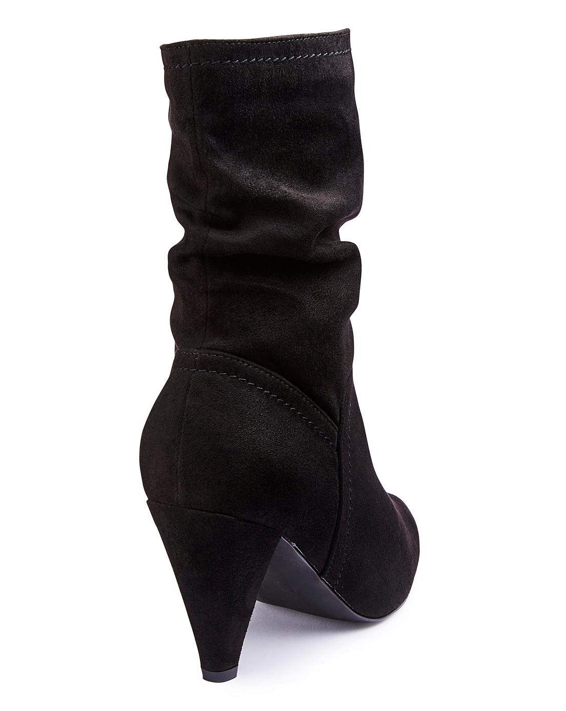 heeled slouch calf boots