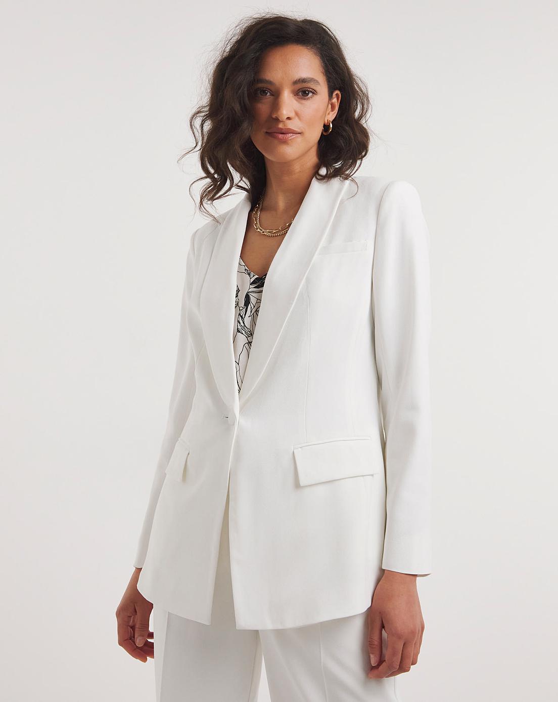 Ivory Single Breasted Blazer | J D Williams