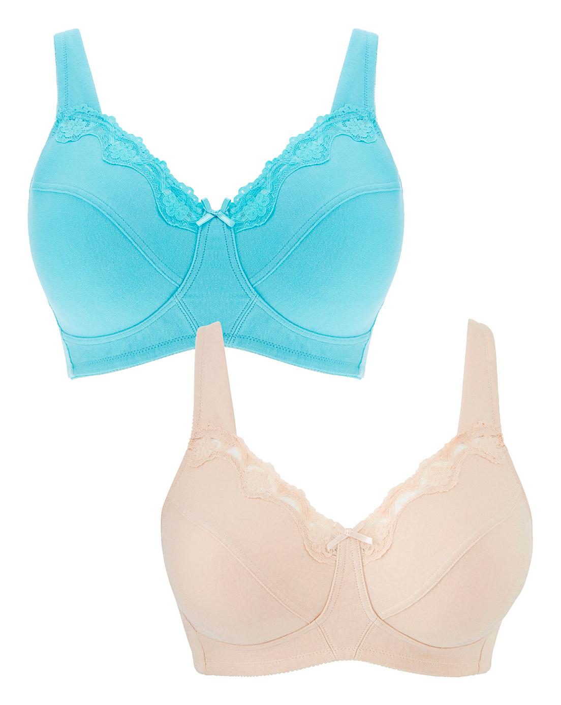 2 Pack Sarah Full Cup Non Wired Bras | Fashion World