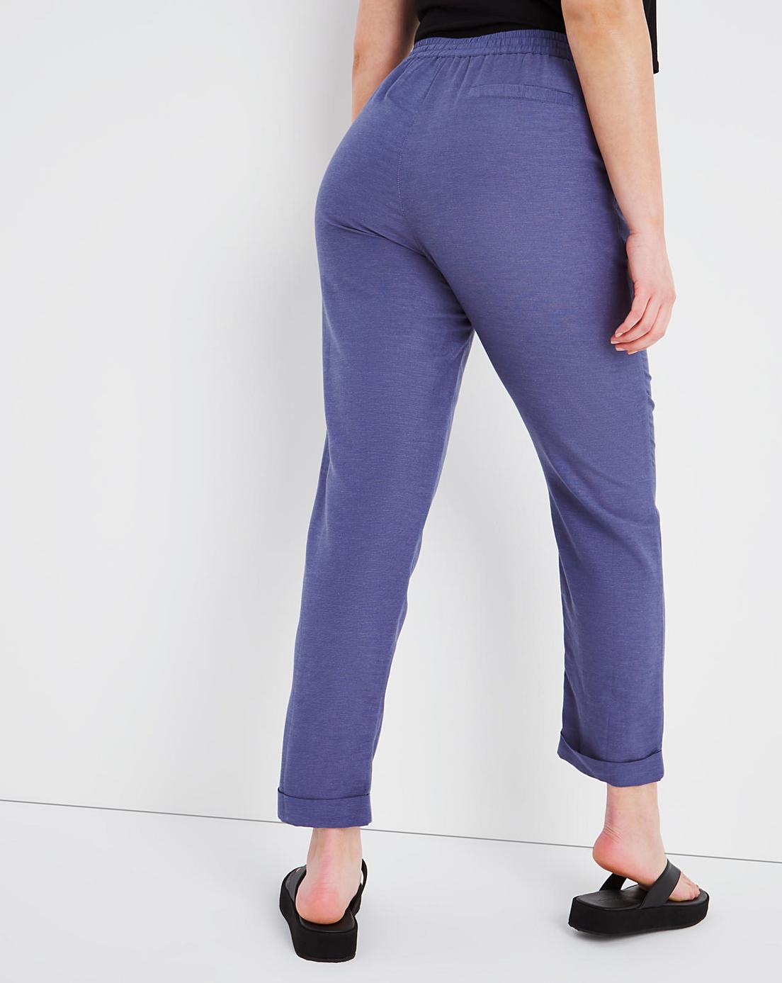 Easy Care Linen Jogger Trousers | Fashion World