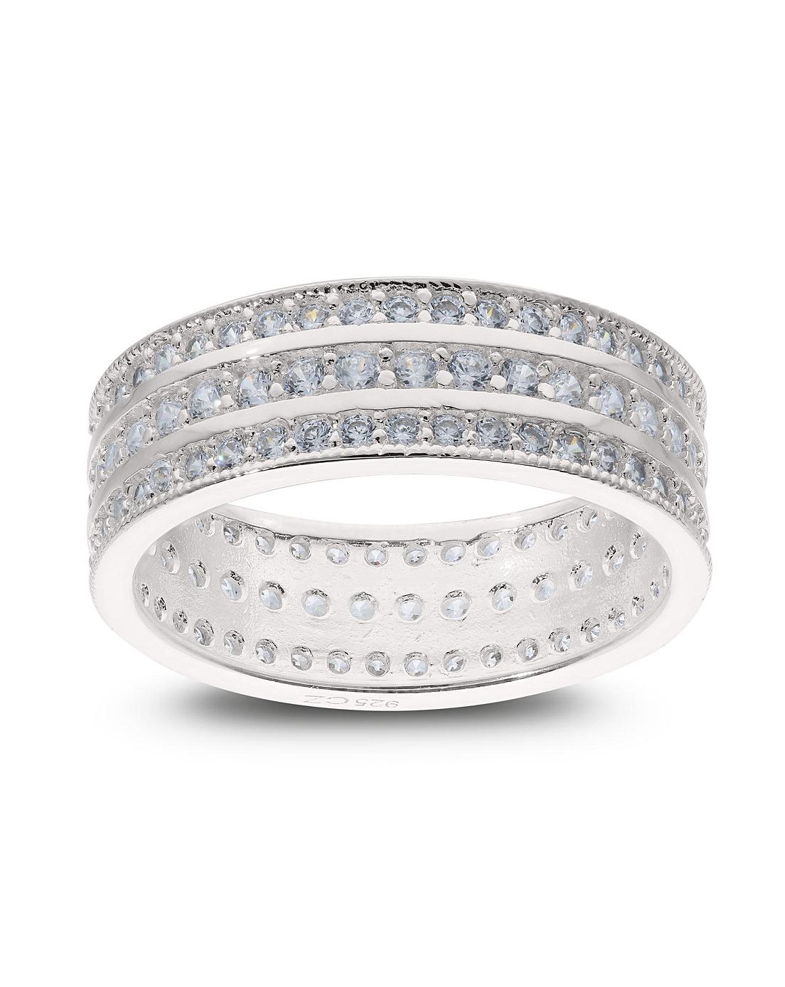 Sterling Silver CZ Eternity Ring J D Williams
