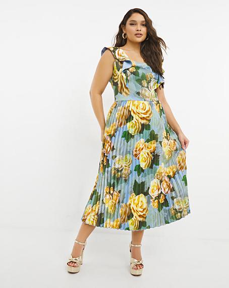 Chi Chi London Floral Print Midi Dress | Simply Be
