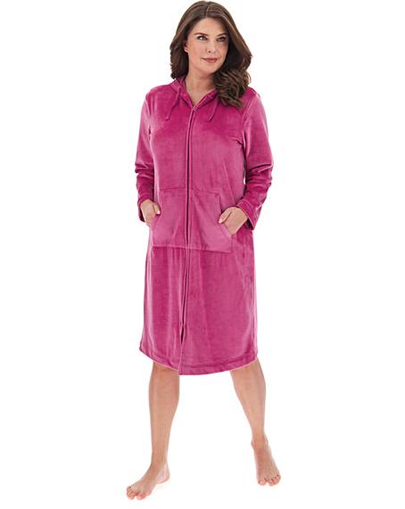 pretty secrets velour zip gown