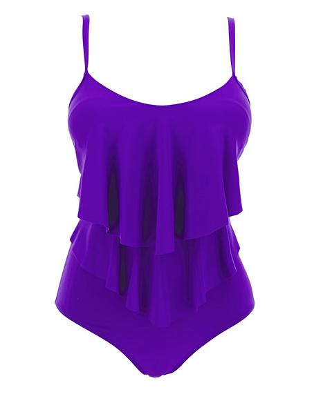 MAGISCULPT Tiered Ruffle Swimsuit | Simply Be