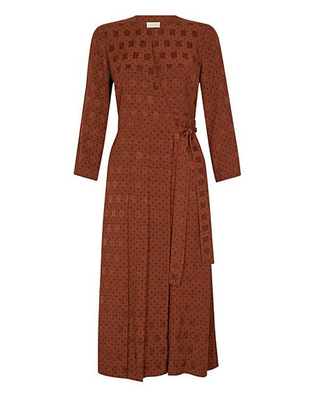 Hobbs Hazel Polka Dot Wrap Midi Dress | J D Williams