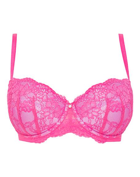 Ann Summers Sexy Lace Balcony Bra Pink | Simply Be