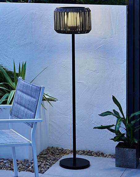 Rattan Solar Floor Lamp | J D Williams