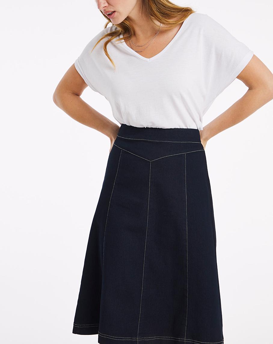Julipa Jersey Denim Look Skirt 25 J D Williams