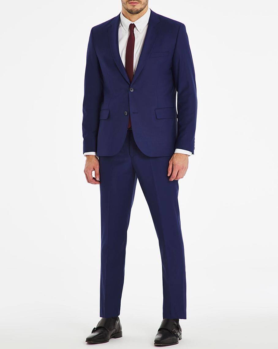 Blue Regular Fit Travel Suit Jacket | Jacamo