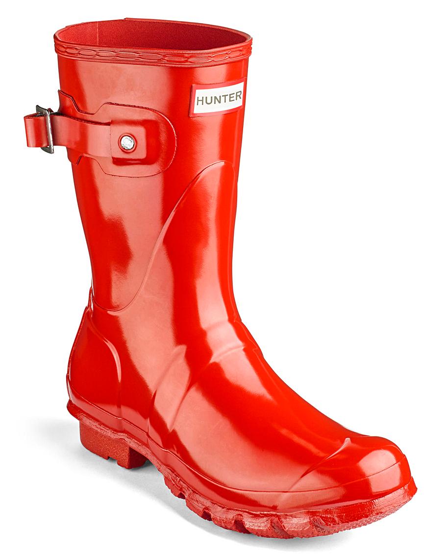 Hunter Short Gloss Wellies Simply Be