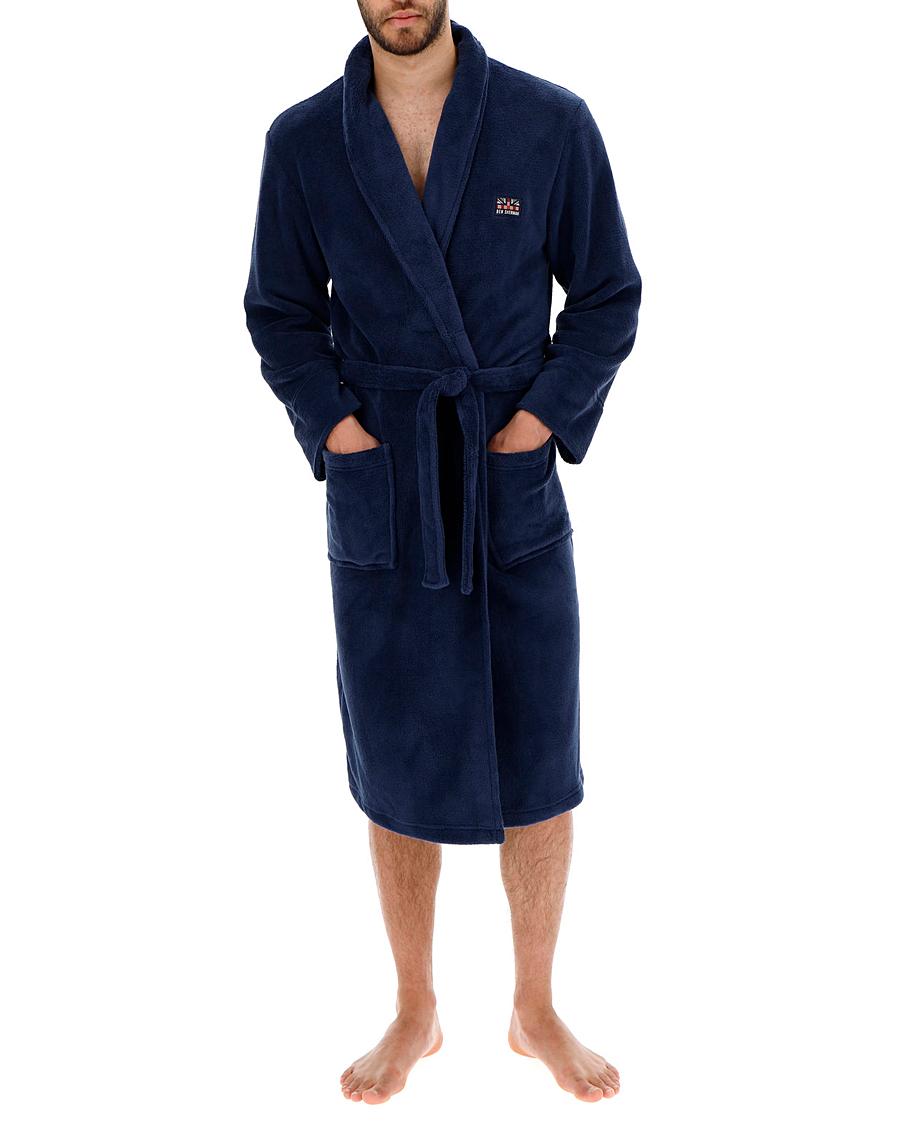 Ben Sherman Plain Navy Dressing Gown | Jacamo